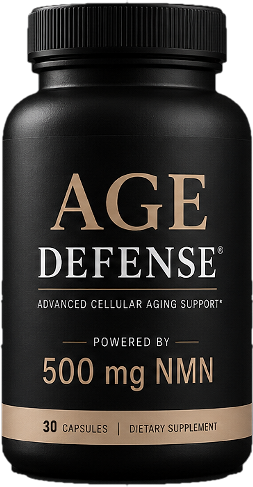 Age Defense bottle, 30 capsules, powered by 500 mg NMN
